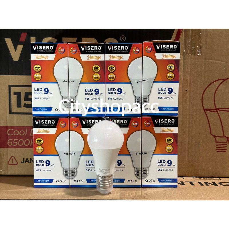 VISERO VINTAGE 9W / 9 Watt Lampu Bohlam Led Bulb E27 Putih
