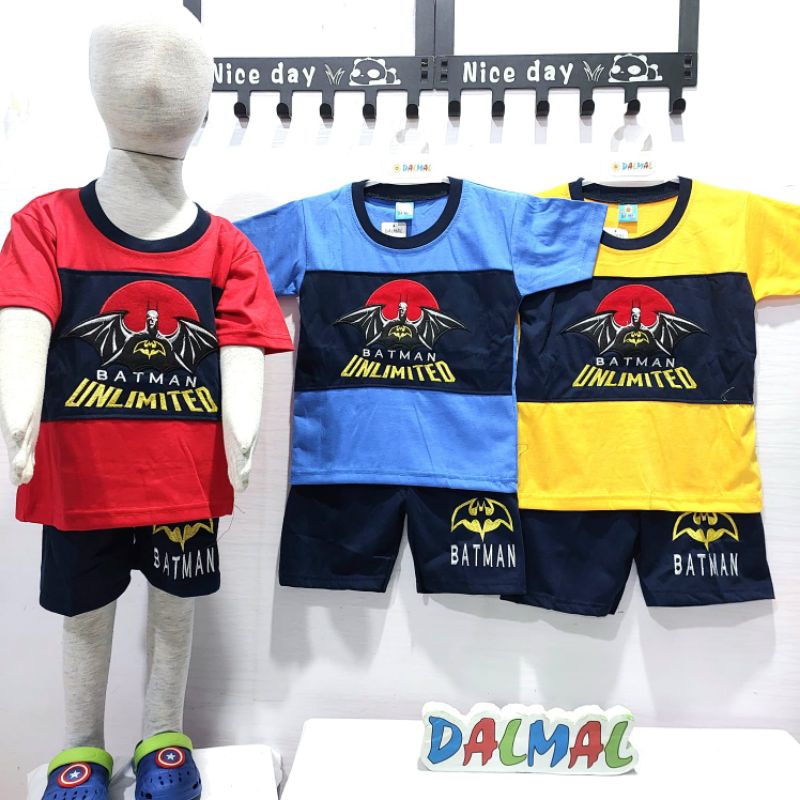 SETELAN ANAK BATMAN/BAJU BATMAN /SETELAN PENDEK DALMAL