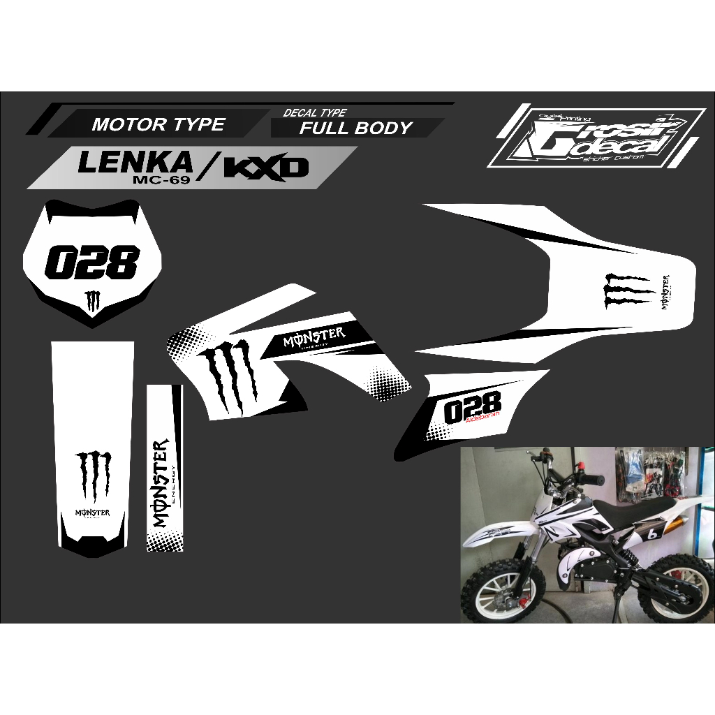 Decal Sticker Mini trail KXD / LENKA 50cc Full body Free Custom