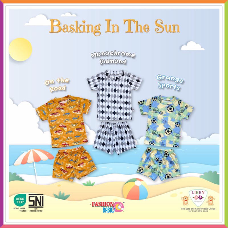 NEW LIBBY OBLONG RIB COTTON TIPIS MOTIF BASKING IN THE SUN | SETELAN OBLONG ❤ FashionBabies ❤