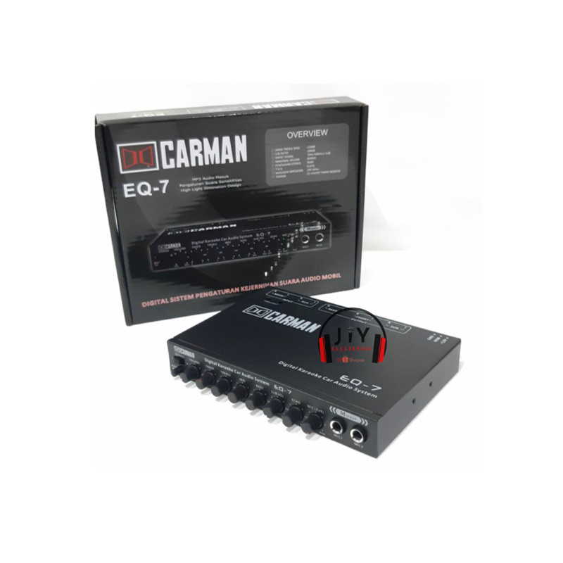Parametrik Equalizer Preamp Mobil Carman EQ-7 EQ 7 EQ7 2 Mic Input