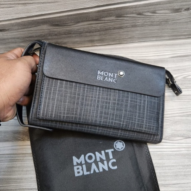 Clutch Montblanc Tas Tangan Pria/Wanita Hand Bag Kulit Motif Terbaru Tas Handle Business