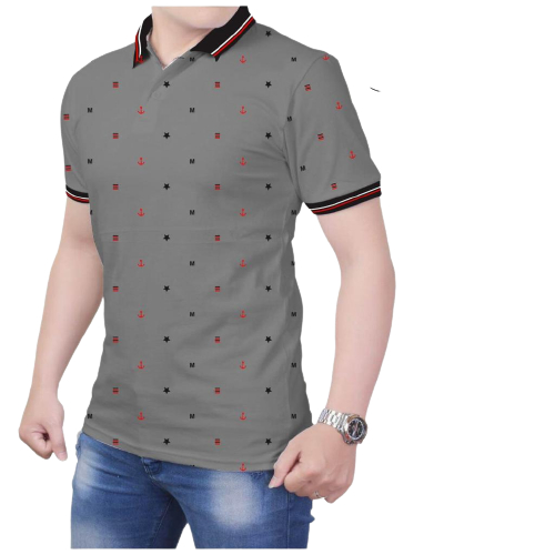 Noveli wear - T shirt Kaos kerah pria motif full print lengan pendek | Poloshirt distro 01