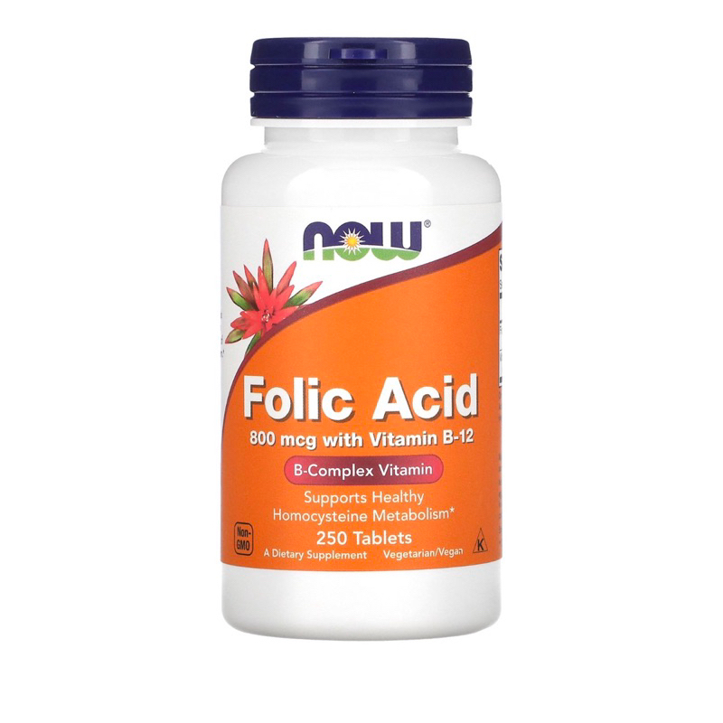 Now Folic Acid 800 mcg 250 Tablet Usa Asam Folat 800mcg