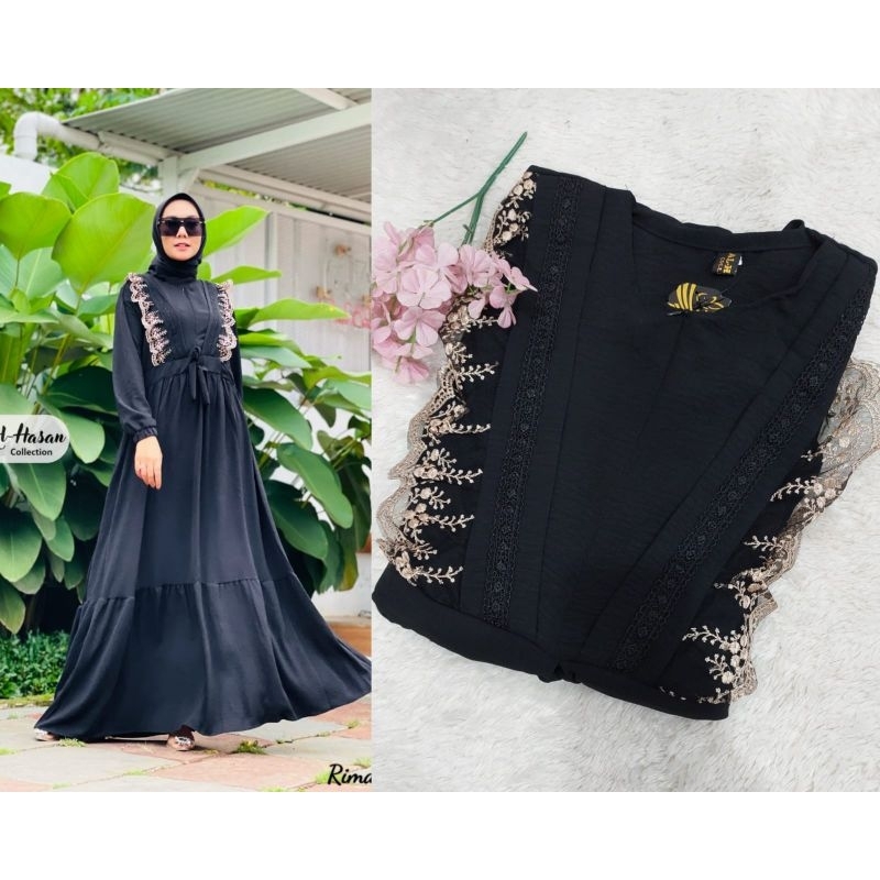 RIMA DRESS AL-HASAN ORI // RIMA Gamis Crinkle Muslimah // Dress Overall Crinkle Al Hasan