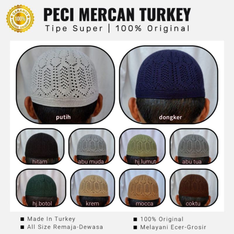 Peci Mercan Turkey SUPER ORIGINAL 100%  khusus 1 lusin 12 pcs