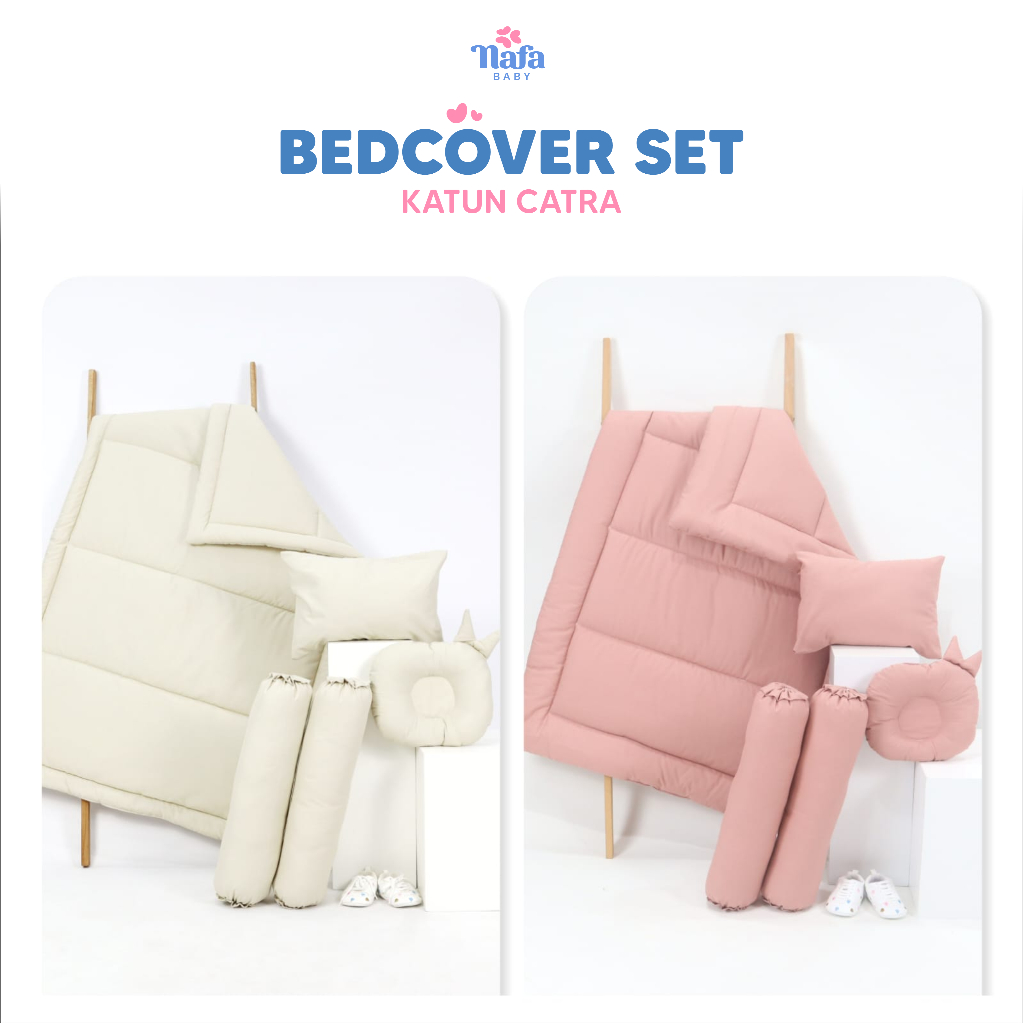 BEDCOVER BAYI SET BANTAL GULING SERIES POLOS / BABY  BEDDING SET BY NAFA BABY