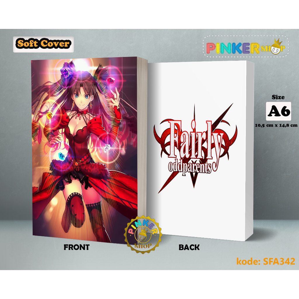 

(SFA342) Pocket Note Anime Fate Stay Night Tohsaka Rin Softcover A6 Buku Tulis catatan Notes Agenda Planner Jurnal