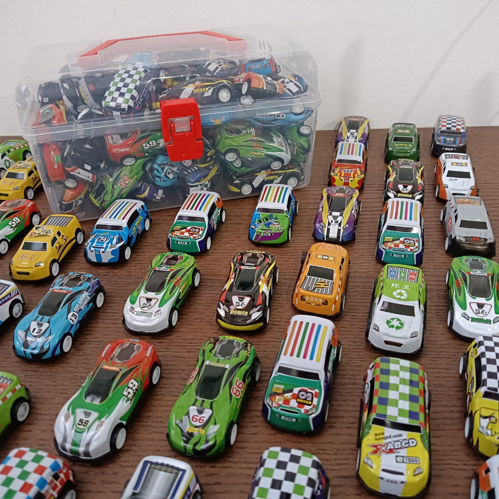 50 PCS Mobil Mobilan Box Container Die Cast Besi  Mainan Anak Kado Mobil Sport