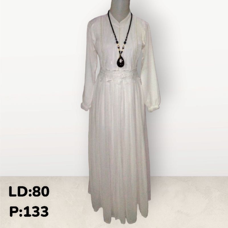 gamis dress remaja putih