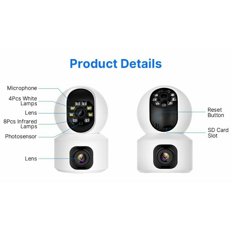 New Ip Camera Cctv V380 8MP Dual Lens Ip Kamera 360 derajat