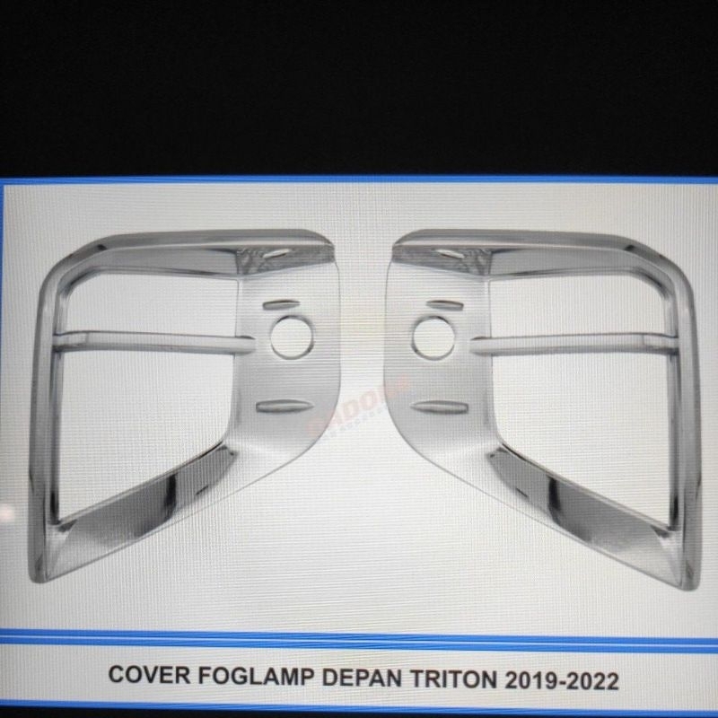 cover ring lampu foglamp bumper depan mobil Mitsubishi triton 2019 2020 2021 2022 chrome crome tempel