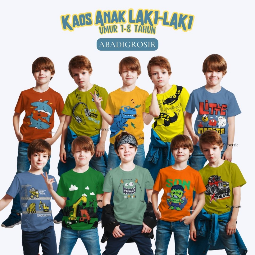 KAOS ANAK LAKILAKI Distro Grosir Ecer Baju Anak cowok karakter kartun goverti threepoint rotebox laki-laki Murah Bandung RGKids