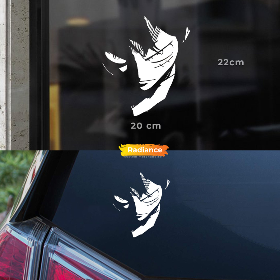 Sticker cutting onepiece luffy stiker oracal decal  kaca mobil motor dinding kamar bisa custom
