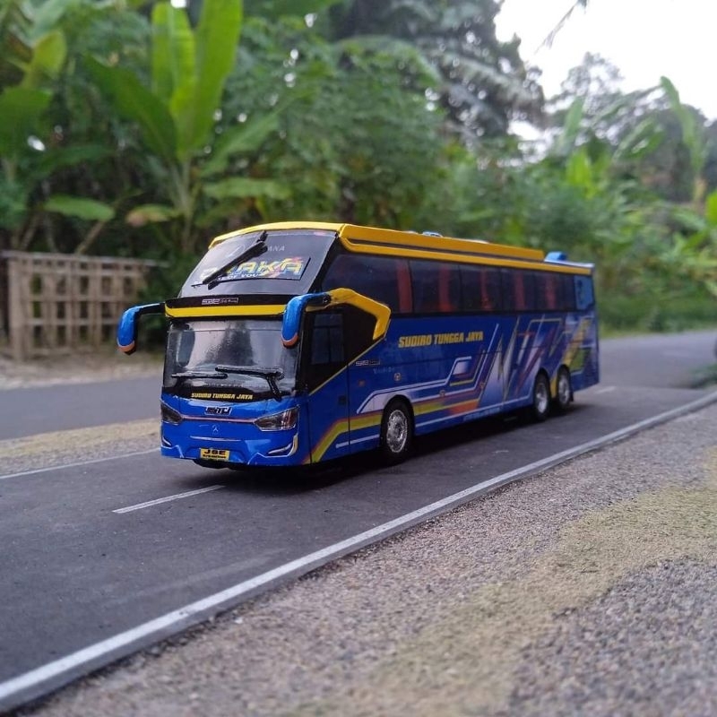 Mainan anak miniatur bus rc telolet basuri 50 suara remot control DRAKA Sudiro tunggal jaya full far