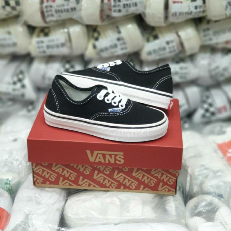 Sepatu Anak Laki Laki Perempuan Vans Authentic Black White Classic