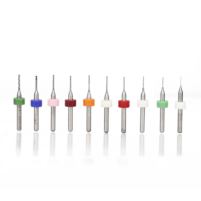 Mata Bor Mini Tungsten Carbide for Circuit Board Drill HSS Twist Drill Bit 0.1 - 1.0mm 10 PCS - C10 - Multi Color CARPE  Alternatif Microbox