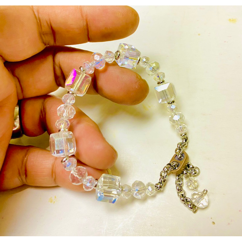 gelang titanium serut kristal