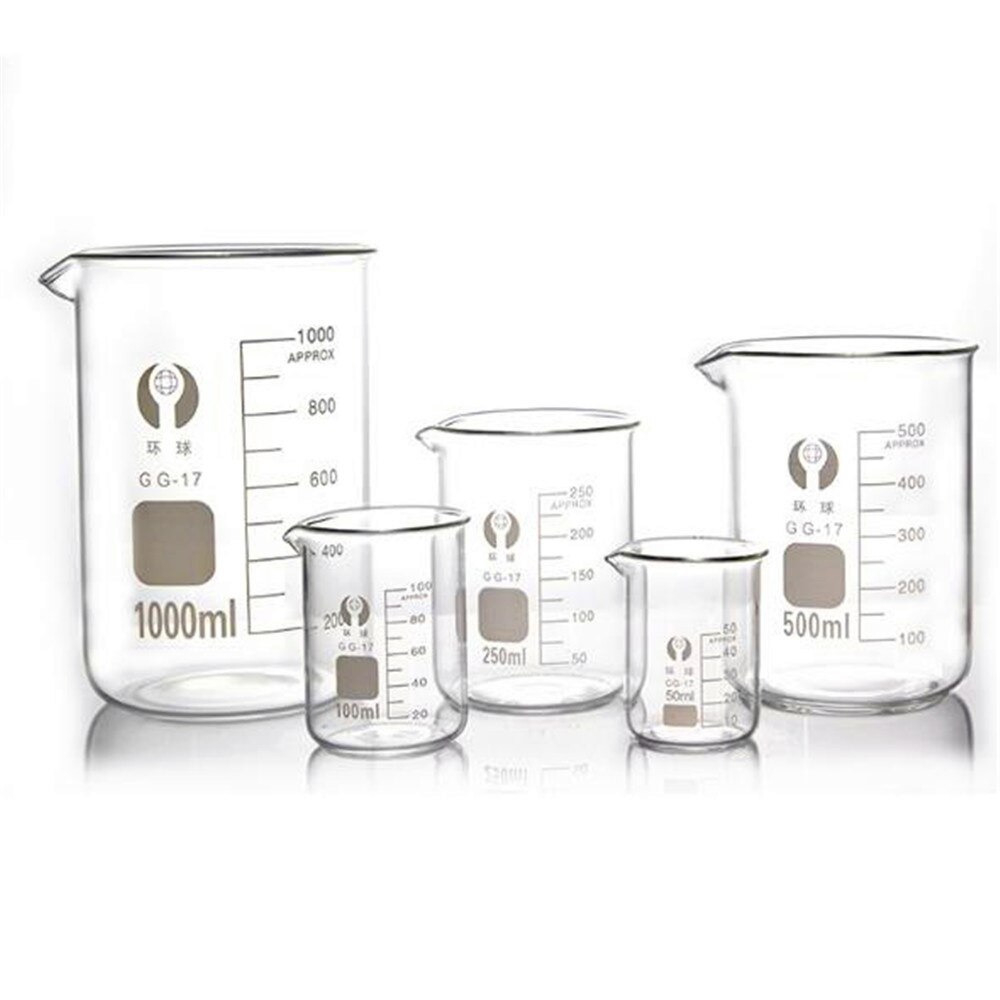 Gelas Ukur Lab Kimia Borosilicate Glass 500 ml - Transparan