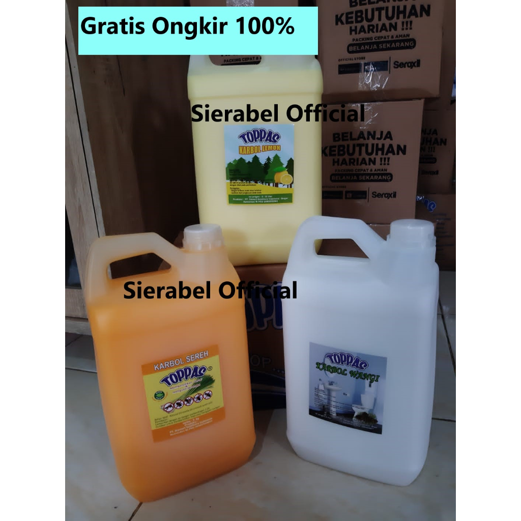 TOPPAS Karbol Wangi Sereh Lemon 5 Liter Konsentrat INSTAN SAMEDAY