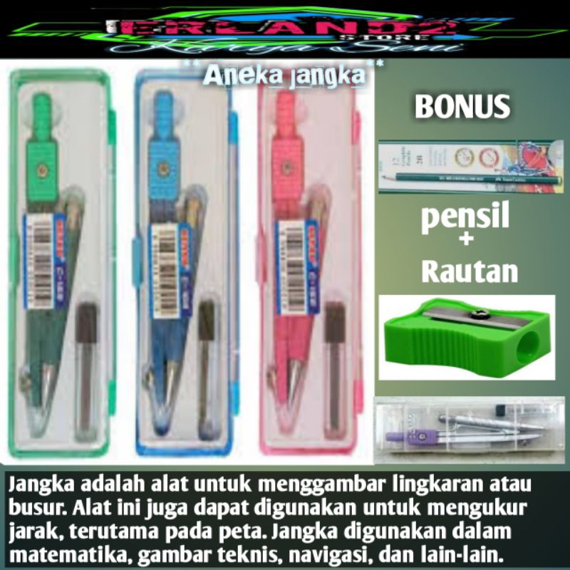 

jangka bonus pensil dan rautan