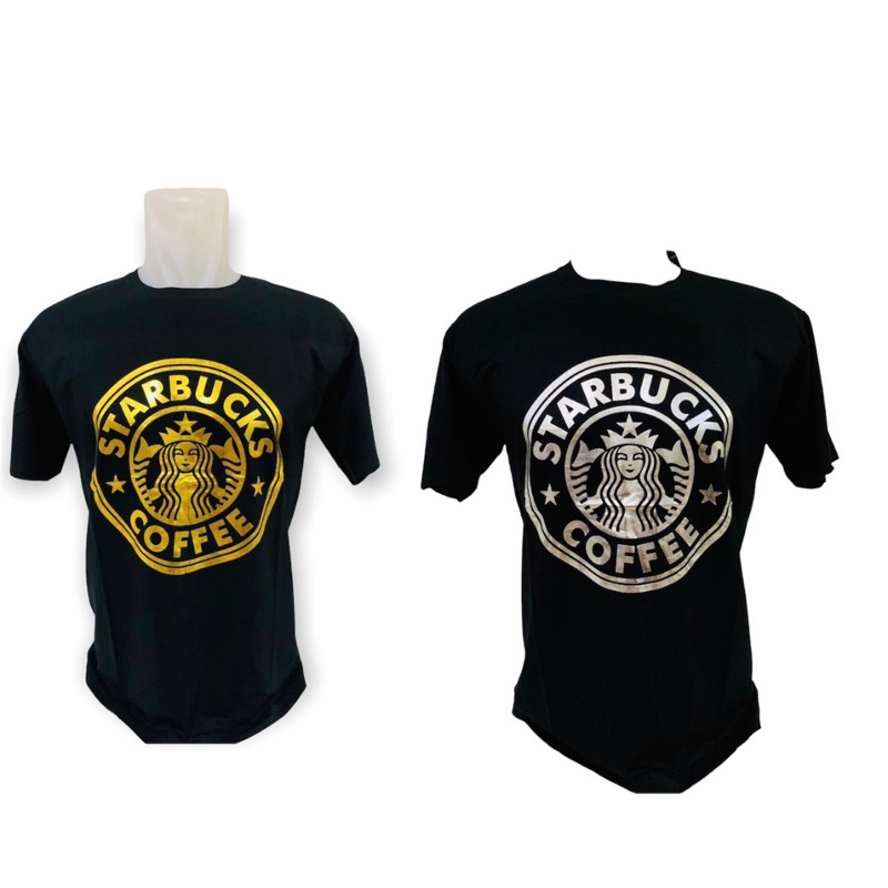 kaos oblong starbuck coffe hitam katun