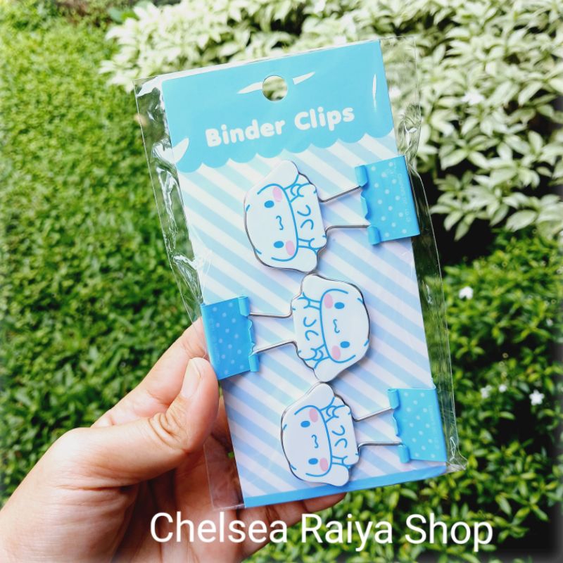 

Sanrio Cinnamoroll Binder Clips 3pcs Jepit Klip Kertas Cinamorol Cinamoroll Cinnamonroll Kawaii Original
