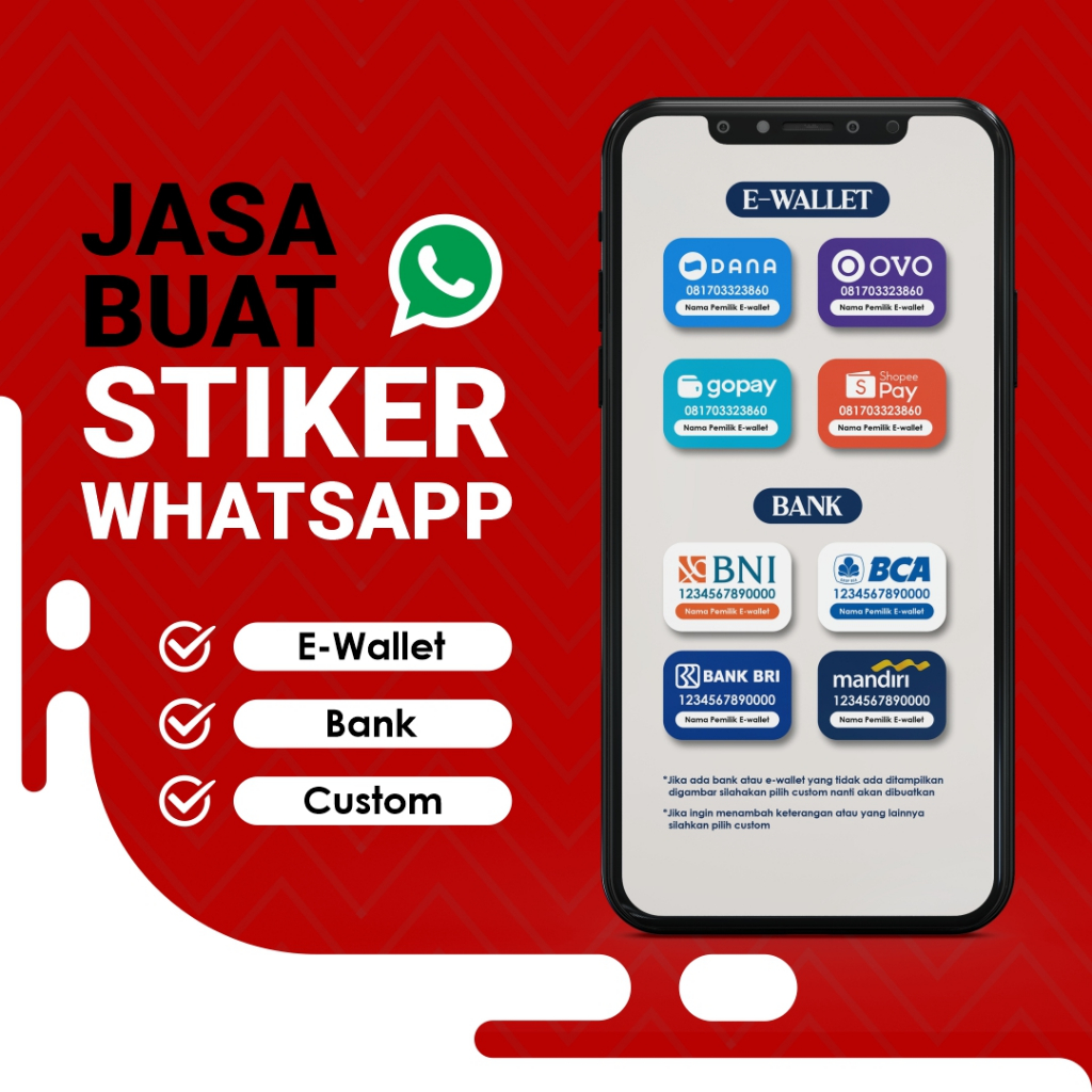 JASA BUAT STIKER WHATAPPS | STIKER WA BUAT REKENING | STIKER E-MONEY