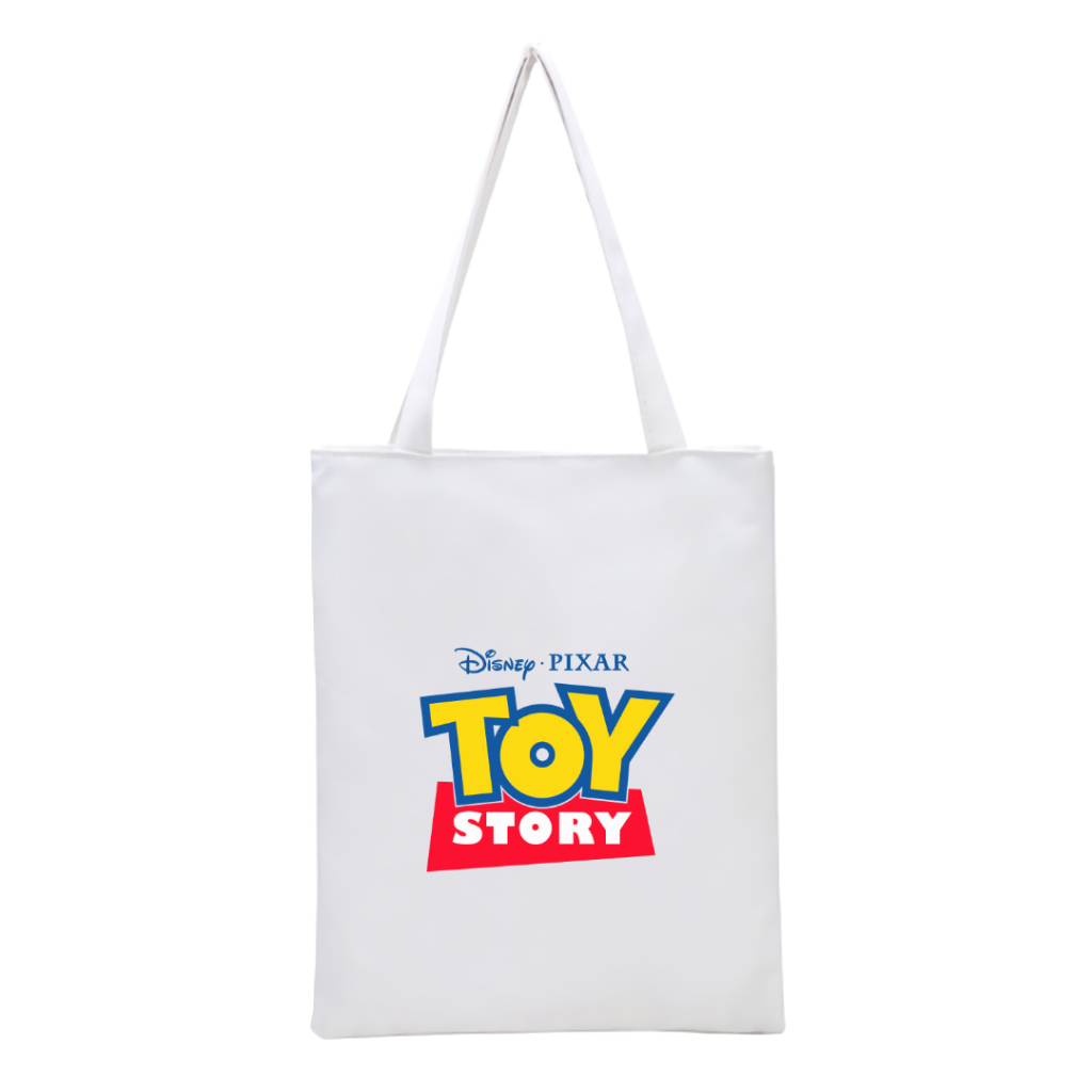 NEW BISA CUSTOM TOTEBAG RESLETING PRINTING TOY STORY princess WINNIE THE POOH TAS KULIAH TOTE SEKOLAH || KIIYOOMII ||