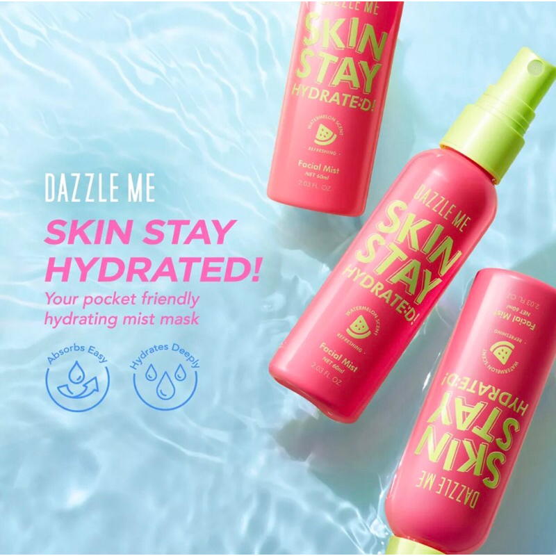 DAZZLE ME Skin Stay Hydrated! Facial Mist | Glow Up Toner Skin Care Spray Pelembap Tahan Lama