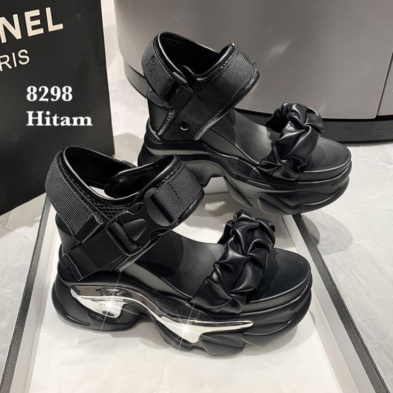 SANDAL WEDGES WANITA   FASHION KOREA 8298