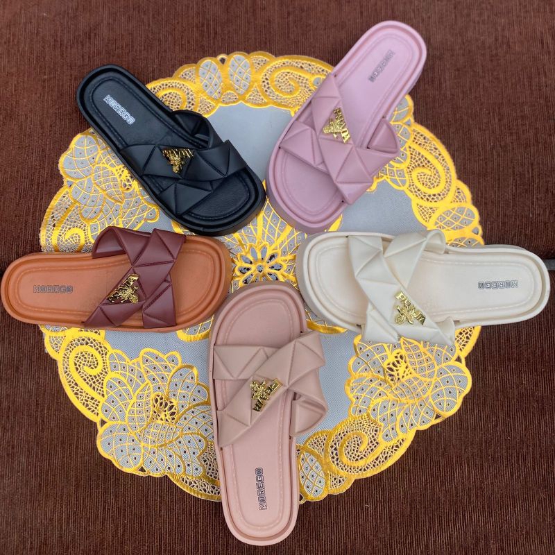 PVC SANDAL SLOP WANITA KARET IMPORT HAK TEBAL