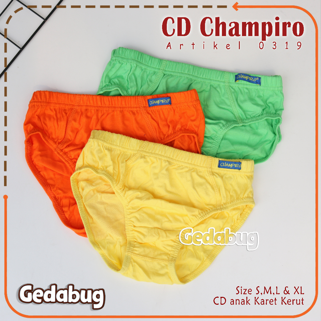 3 Pcs - CD anak CHAMPIRO KIDS 0319 Celana Dalam Anak Ukuran S-XL | Gedabug