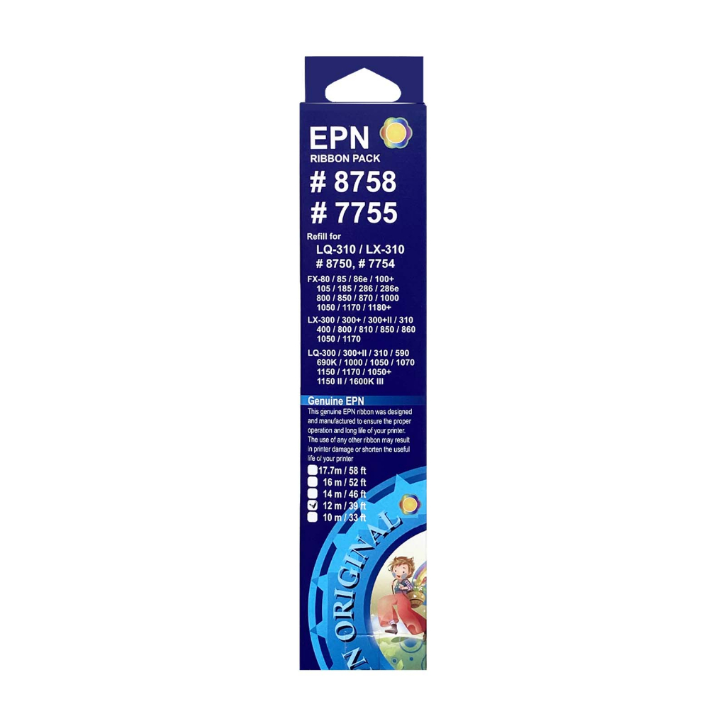 Refill LX-310 LX-300 LX300+II LQ-310 Pita EPN Ribbon PACK 8758 7755 Printer Epson LX300 LX300+ LX300+II LQ300+II LQ 310 8750 7754 panjang 12 meter
