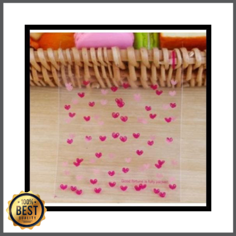 

PLASTIK COOKIES - PERMEN - KUE - ROTI FANCY 10X10 FULLY HEART Stok Terbatas