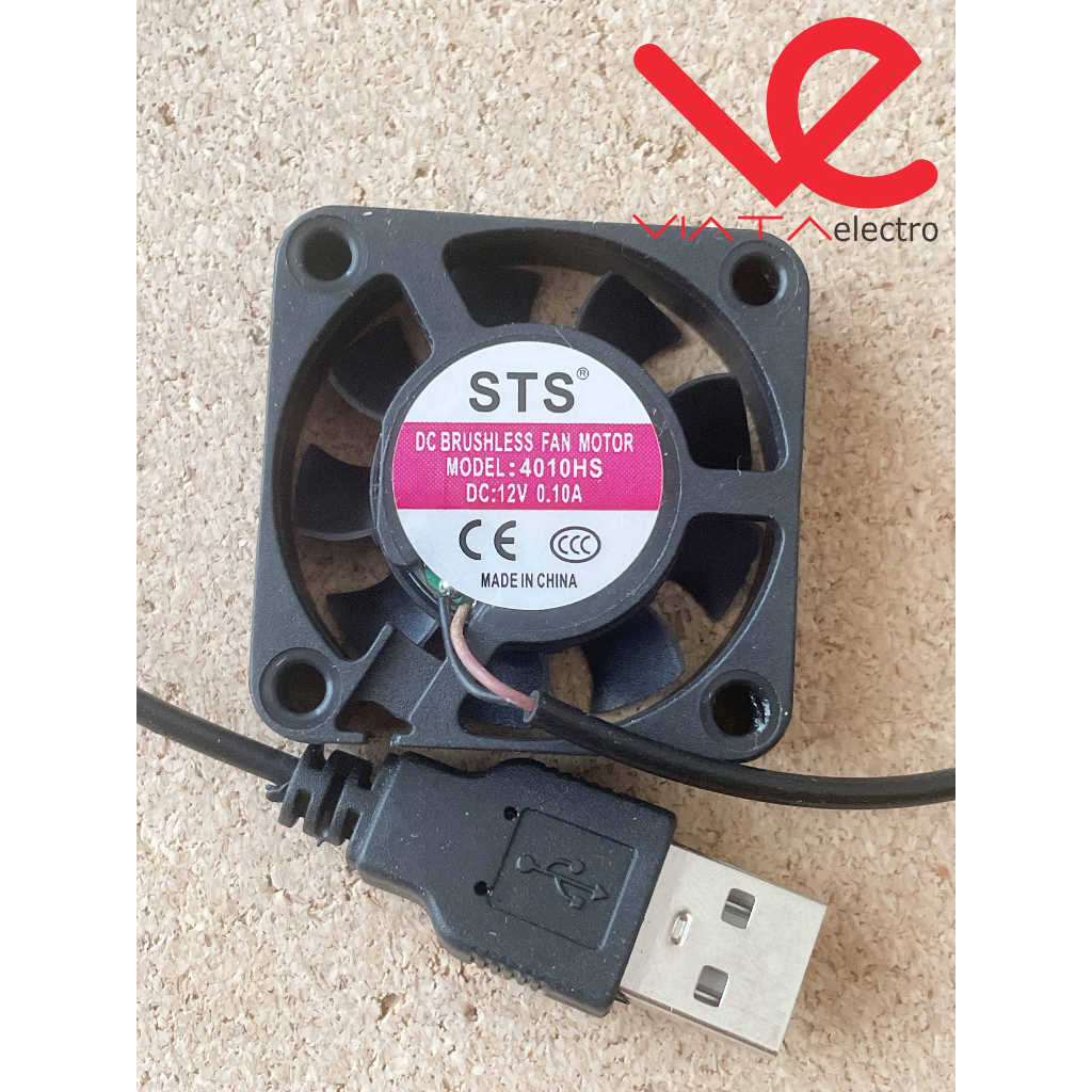 FAN DC 5V 4cm + USB KIPAS DC 4x4cm USB BRUSHLESS KIPAS PENDINGIN COOLING EXHAUST 4cm 40mm FAN TEBAL 4 x 4cm 0.10A