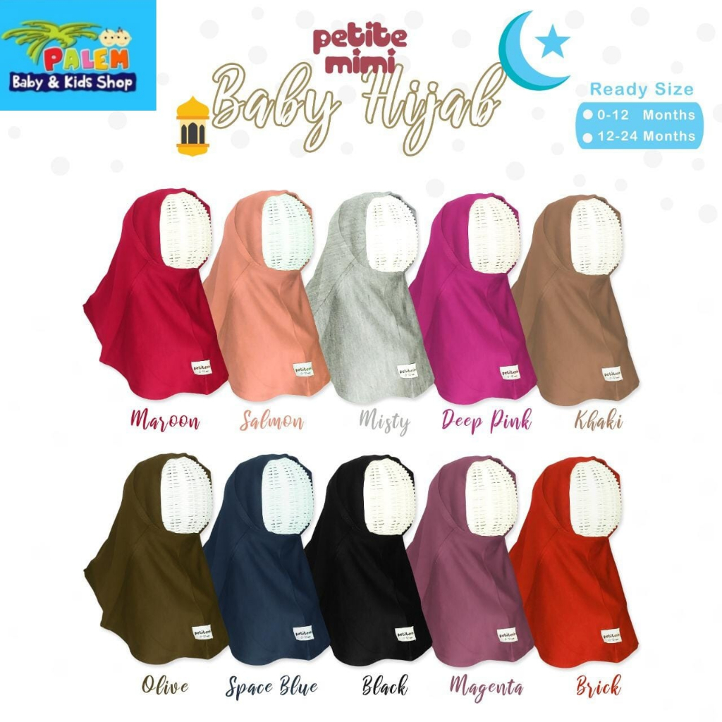 Petite Mimi Baby Hijab Polos - Jilbab Anak &amp; Bayi