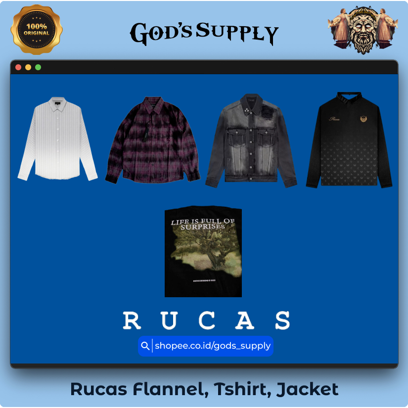 [ORIGINAL] RUCAS JADE BLACK BIKER DENIM JACKET  // RUCAS FLANNEL UNGU "LIFE FULL OF SURPRISES" // RU