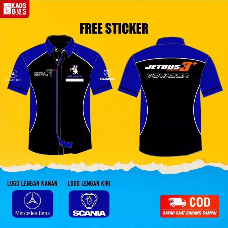 KEMEJA BAJU BUS BIS MANIA BISMANIA SCANIA MERCEDES BENZ JETBUS 3 SHD VOYAGER