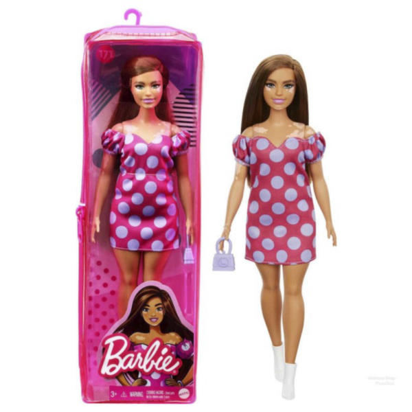 

Promo Barbie Mattel Fashionistas Doll #171 Long Brunette Hair Vitiligo Polka Limited