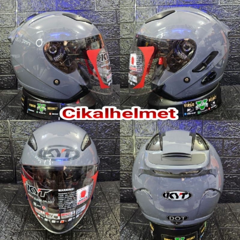 KYT GALAXY FLAT R SOLID STONE GREY GLOSSY KYT GALAXY ORIGINAL