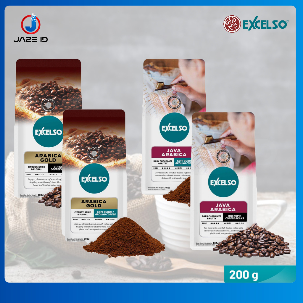 Excelso Arabica Gold Java Arabica Coffee Kopi Biji Bubuk 200 gram 200g 200gr