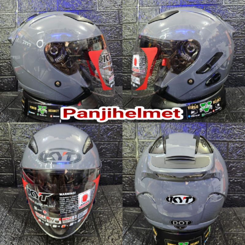 KYT GALAXY FLAT R SOLID STONE GREY GLOSSY KYT GALAXY ORIGINAL