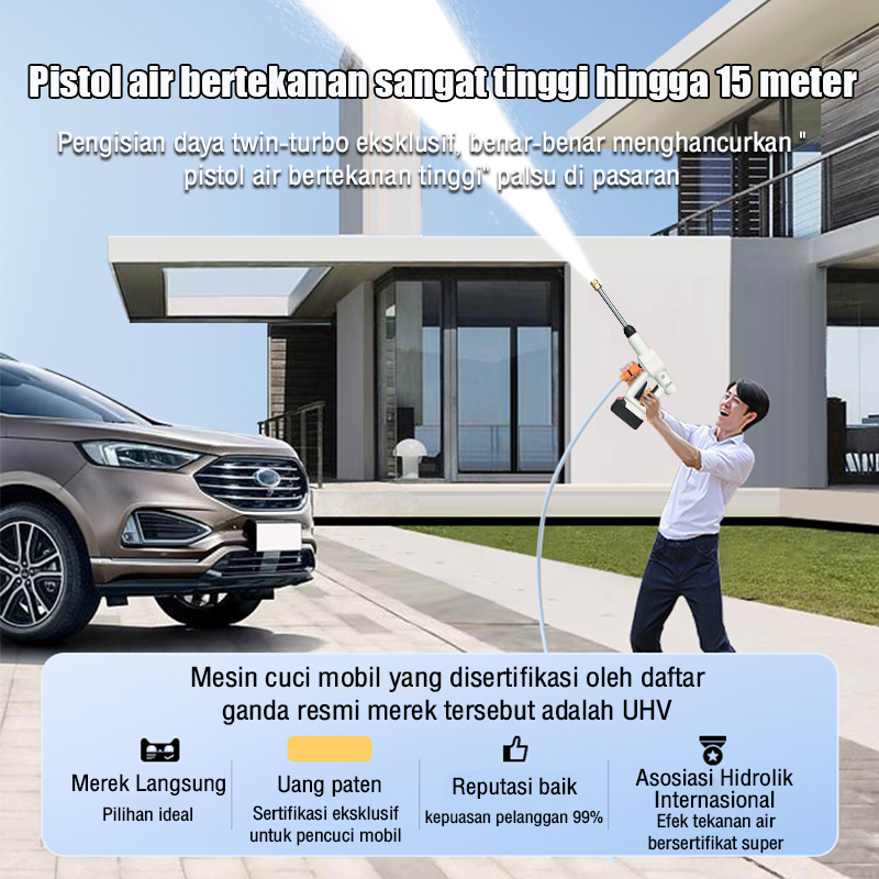 Reaim alat cuci mobil cordless 600w 120Bar jet cleaner mesin cuci mobil alat cuci motor semprotan cuci motor alat pencuci motor