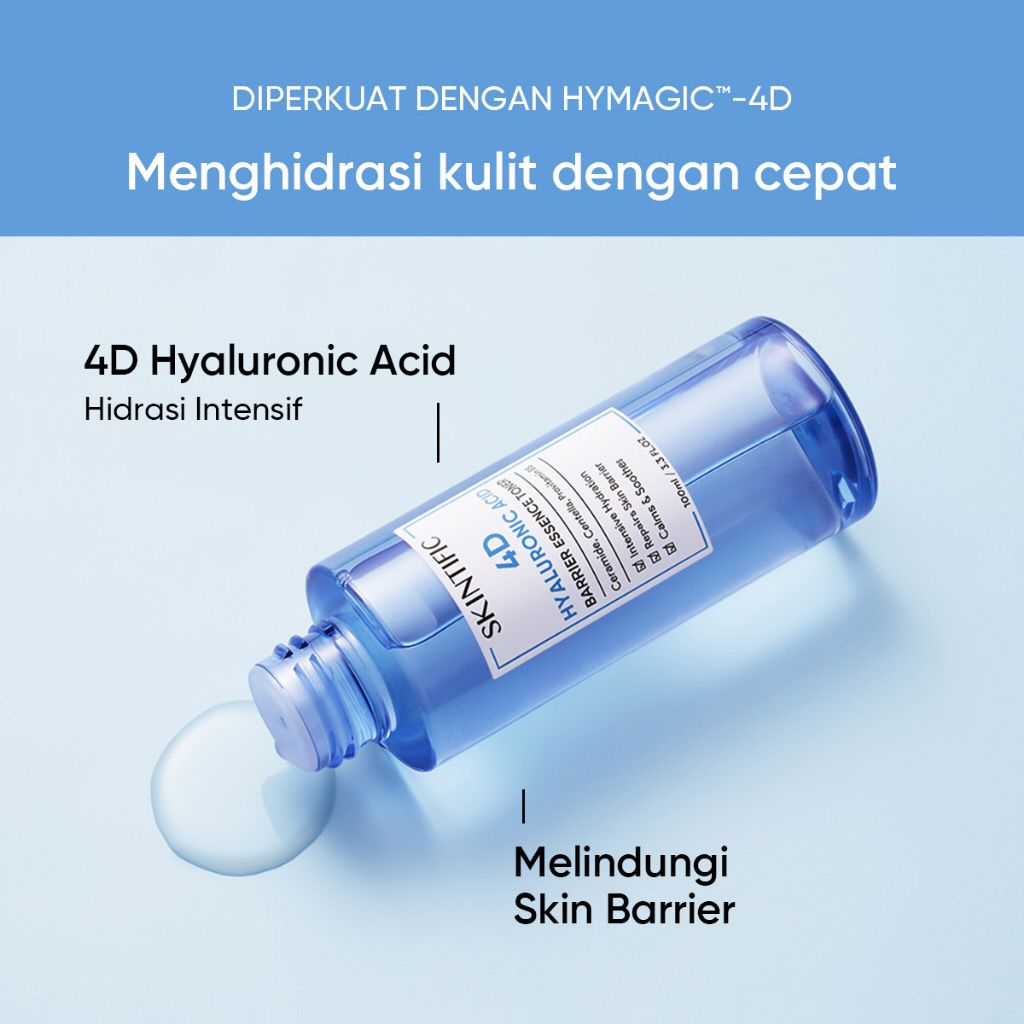 SKINTIFIC 4D Hyaluronic Acid (HA) Barrier Essence Toner Hydration Toner Defeat Dryness In10S 100ML Toner Pelembab