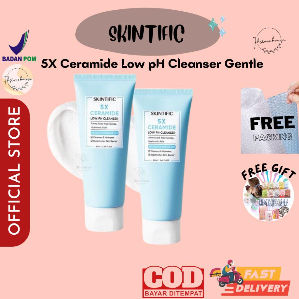 SKINTIFIC 5X Ceramide Low pH Cleanser Gentle For Sensitive Skin 80ml BPOM