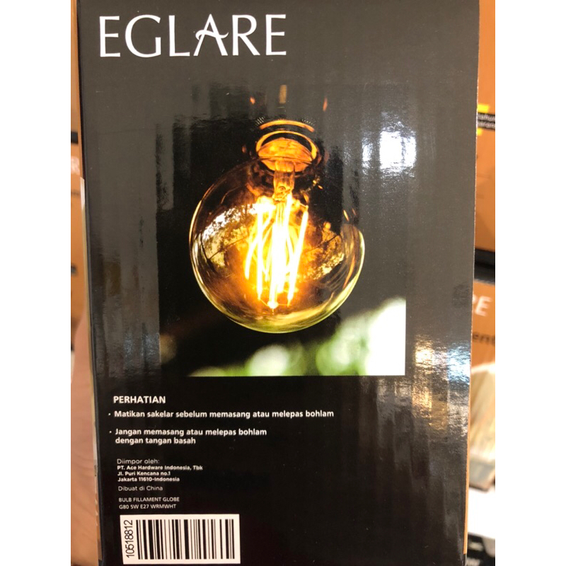 KRISBOW EGLARE BOHLAM LAMPU LED FILLAMEN GLOBE 5W G80 E-27/ACE BULB FILLAMENT GLOBE 5W/ACE BOHLAM LAMPU BERGARANSI/ACE LAMPU KAFE/ACE LAMPU BOHLAM LED VINTAGE