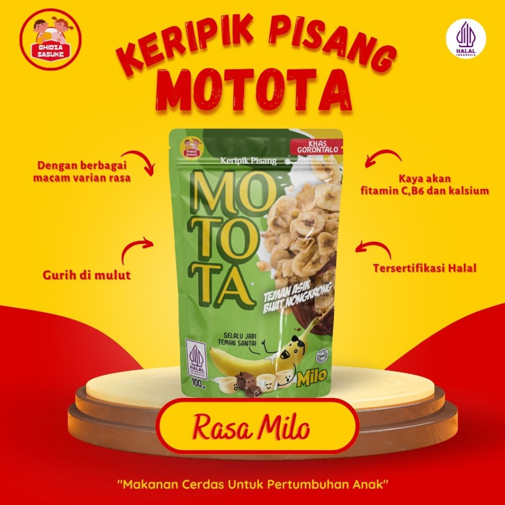 

Keripik Pisang Motota Rasa Milo khas Gorontalo