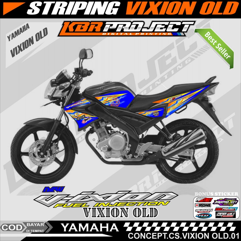 VIXION OLD STIKER STRIPING PREMIUM MOTOR KEREN LIS VARIASI VIXION OLD STIKER MOTOR YAMAHA DESAIN RAC