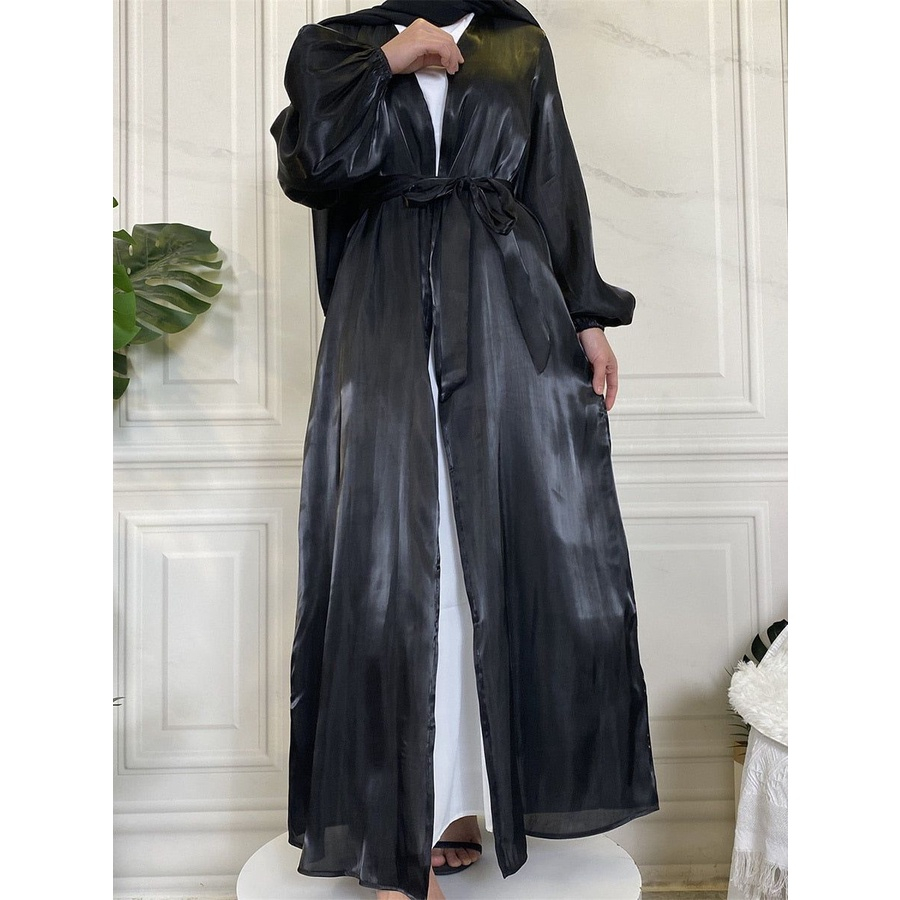 Outer Shimmer Abaya Silk Outer shimmer dress READY SIAP KIRIM 4in 1 look / dress lebaran - outer shimmer / abaya turki / outfit lebaran